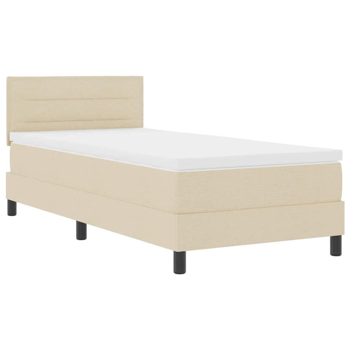 Pat boxspring cu saltea cu saltea Crem 90 x 200 cm țesătură - WALTI WALTI
