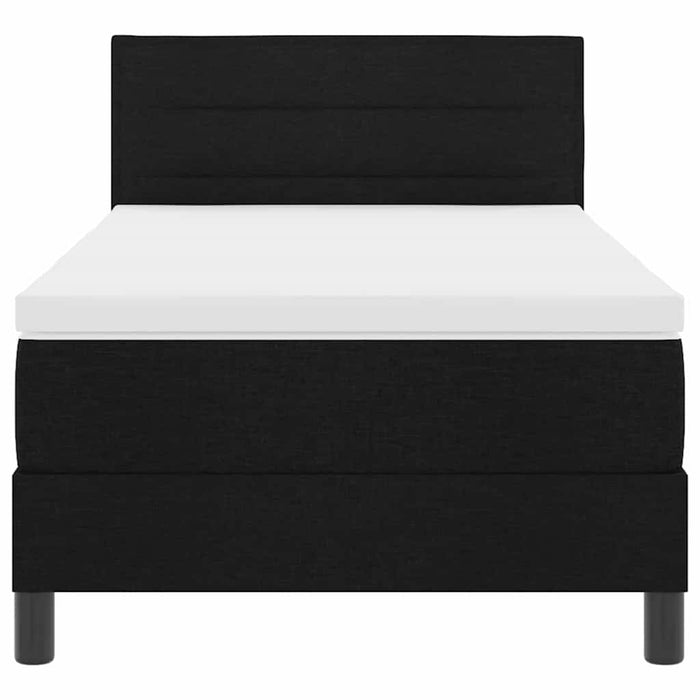 Pat boxspring cu saltea cu saltea Negru 100 x 200 cm țesătură - WALTI WALTI