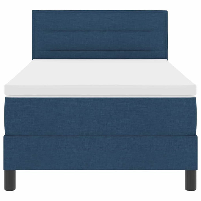 Pat boxspring cu saltea albastru 100 x 200 cm țesătură - WALTI WALTI