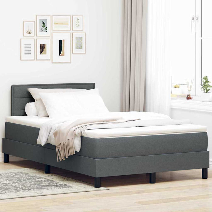 Pat boxspring cu saltea Gri închis 120 x 190 cm țesătură - WALTI WALTI
