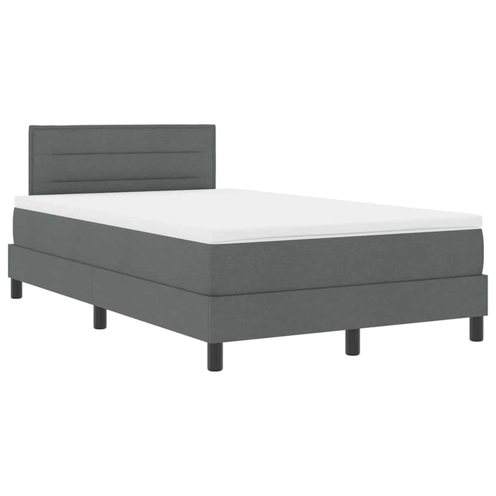 Pat boxspring cu saltea Gri închis 120 x 190 cm țesătură - WALTI WALTI