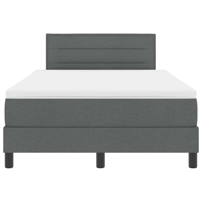 Pat boxspring cu saltea Gri închis 120 x 190 cm țesătură - WALTI WALTI