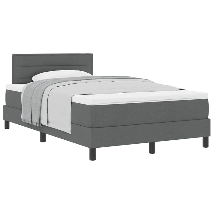 Pat boxspring cu saltea Gri închis 120 x 190 cm țesătură - WALTI WALTI