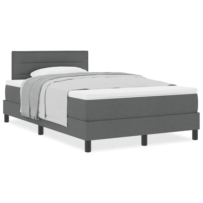 Pat boxspring cu saltea Gri închis 120 x 190 cm țesătură - WALTI WALTI