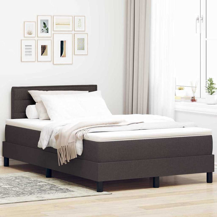 Pat cu arcuri cu headboard Maro închis 120 x 190 cm țesătură WALTI