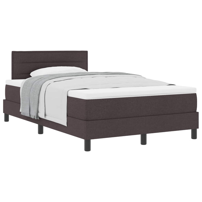 Pat cu arcuri cu headboard Maro închis 120 x 190 cm țesătură WALTI