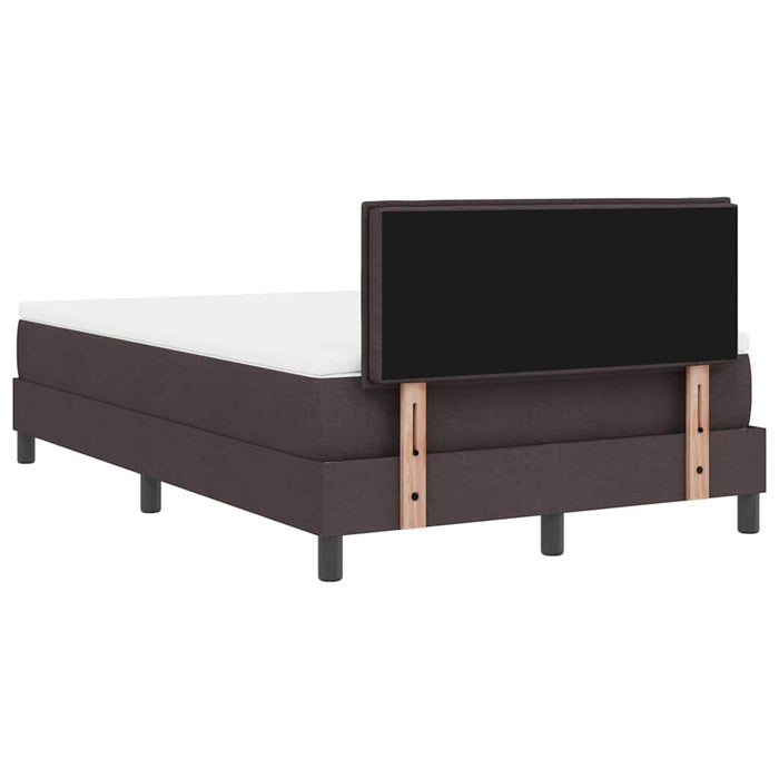 Pat cu arcuri cu headboard Maro închis 120 x 190 cm țesătură WALTI