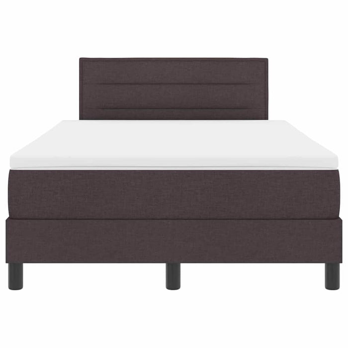 Pat cu arcuri cu headboard Maro închis 120 x 190 cm țesătură WALTI