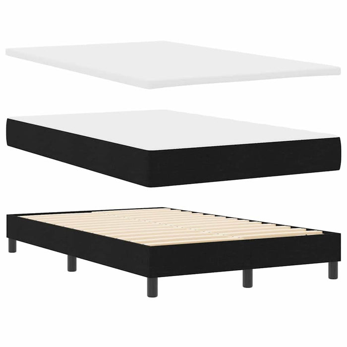 Pat boxspring cu saltea cu saltea Negru 120 x 200 cm țesătură - WALTI WALTI