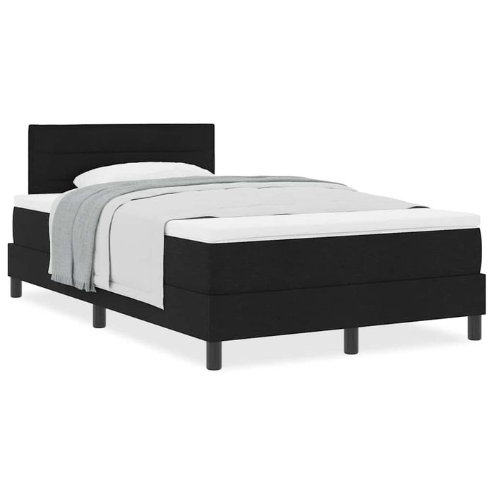 Pat boxspring cu saltea cu saltea Negru 120 x 200 cm țesătură - WALTI WALTI