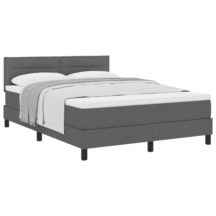 Pat cu arcuri cu saltea Gri închis 140 x 190 cm țesătură - WALTI WALTI