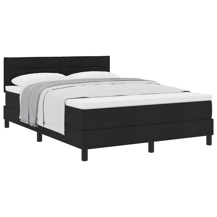 Pat cu arcuri cu saltea Negru 140 x 190 cm țesătură - WALTI WALTI