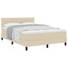 Pat cu arcuri cu saltea cu headboard Crem 140 x 190 cm țesătură - WALTI WALTI