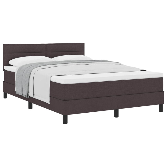 Pat cu arcuri cu headboard Maro închis 140 x 200 cm țesătură WALTI