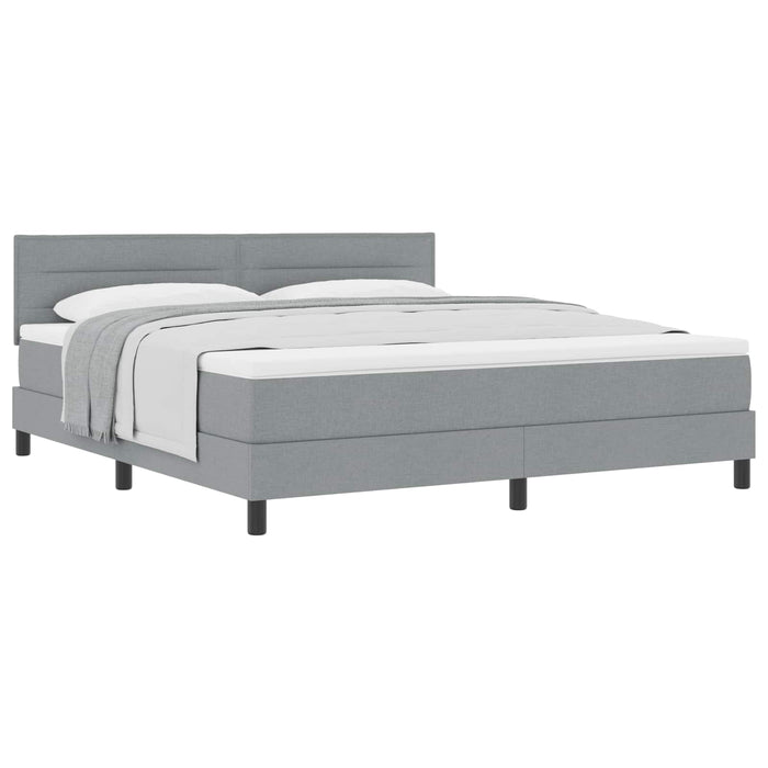 Pat cu arcuri cu headboard Gri deschis 180 x 200 cm țesătură - WALTI WALTI
