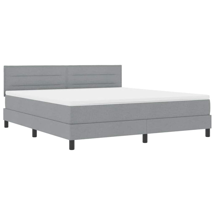 Pat cu arcuri cu headboard Gri deschis 180 x 200 cm țesătură - WALTI WALTI