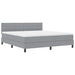 Pat cu arcuri cu headboard Gri deschis 180 x 200 cm țesătură - WALTI WALTI