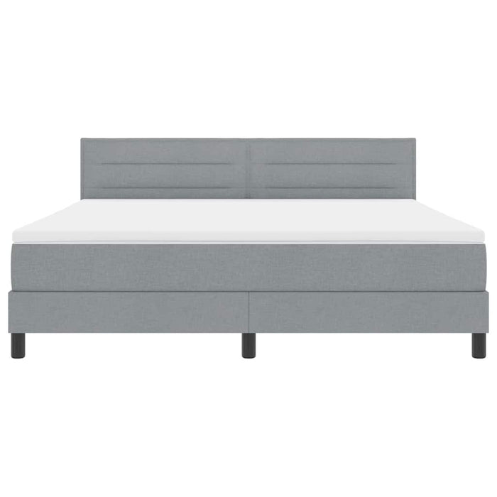 Pat cu arcuri cu headboard Gri deschis 180 x 200 cm țesătură - WALTI WALTI