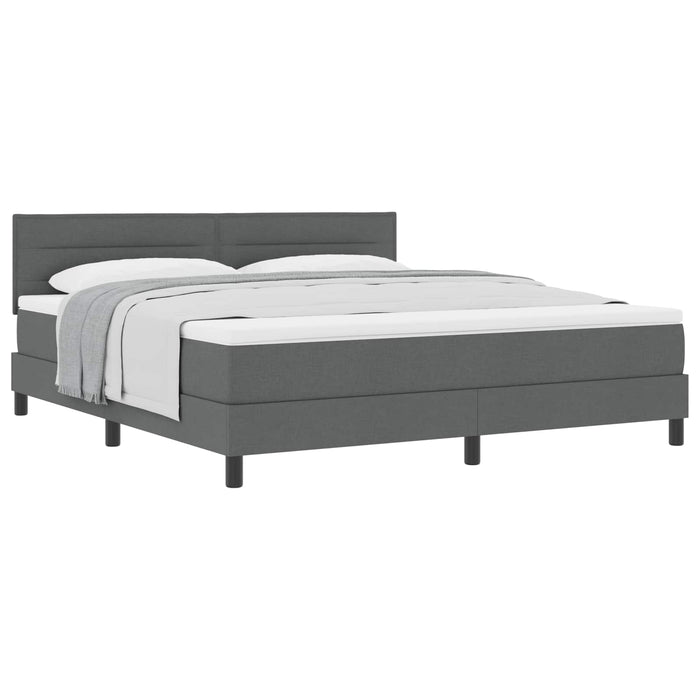 Pat cu arcuri cu saltea Gri închis 180 x 200 cm țesătură - WALTI WALTI