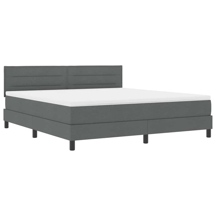 Pat cu arcuri cu saltea Gri închis 180 x 200 cm țesătură - WALTI WALTI