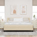 Pat cu arcuri cu saltea cu headboard Crem 180 x 200 cm țesătură - WALTI WALTI