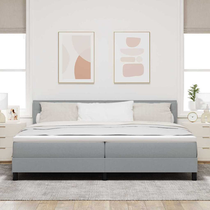 Pat cu arcuri cu saltea Gri deschis 200 x 200 cm țesătură - WALTI WALTI