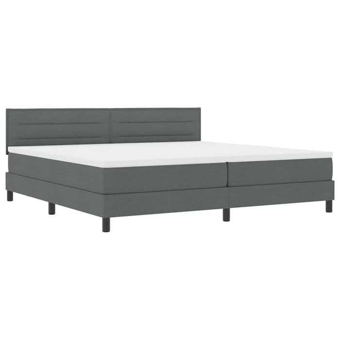 Pat cu arcuri cu saltea Gri închis 200 x 200 cm țesătură - WALTI WALTI