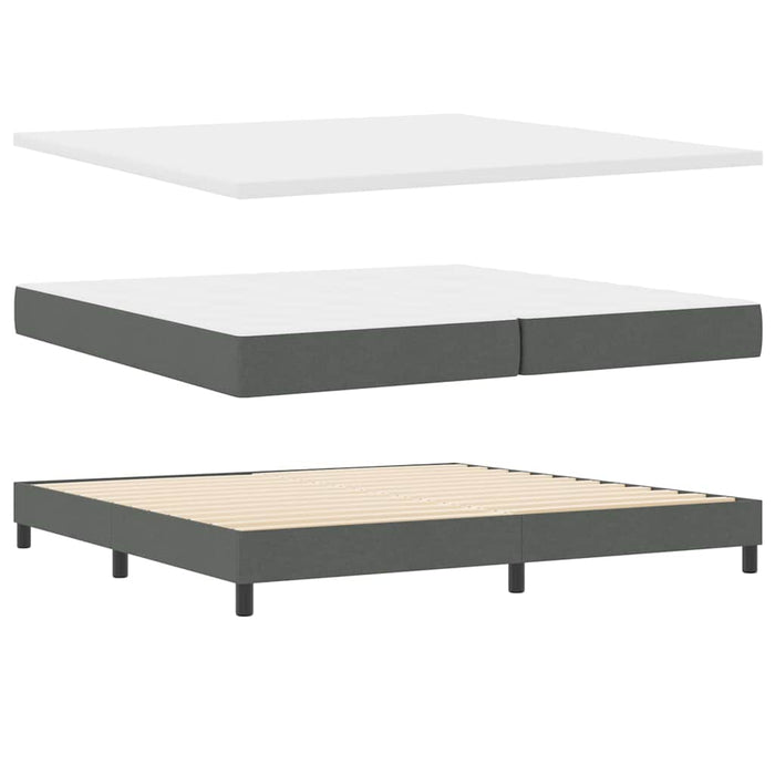 Pat cu arcuri cu saltea Gri închis 200 x 200 cm țesătură - WALTI WALTI