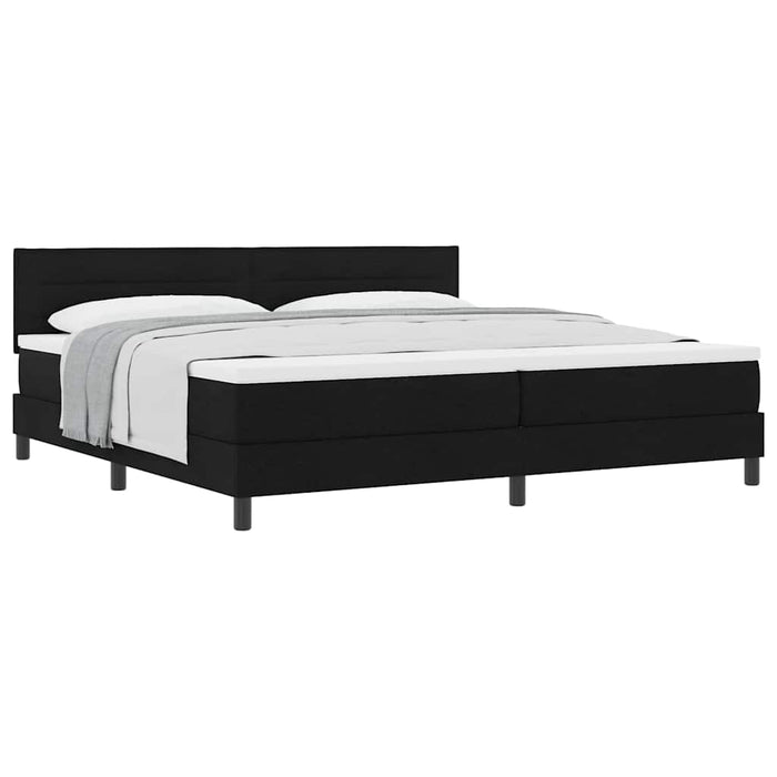 Pat boxspring cu saltea cu saltea Negru 200 x 200 cm țesătură - WALTI WALTI