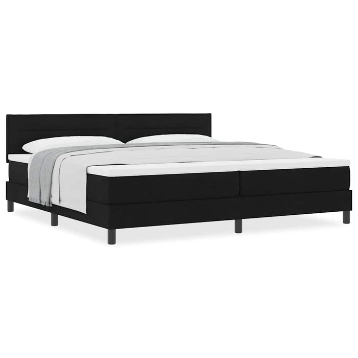 Pat boxspring cu saltea cu saltea Negru 200 x 200 cm țesătură - WALTI WALTI