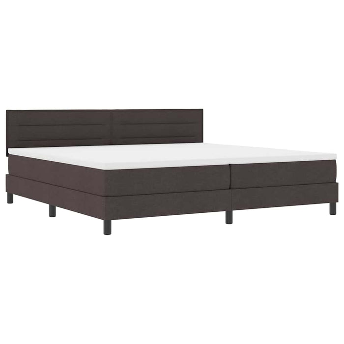 Pat cu arcuri cu saltea Maro închis 200 x 200 cm țesătură - WALTI WALTI