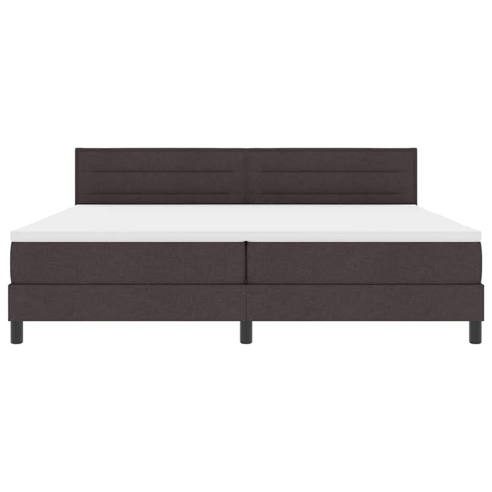 Pat cu arcuri cu saltea Maro închis 200 x 200 cm țesătură - WALTI WALTI