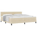 Pat cu arcuri cu saltea cu headboard Crem 200 x 200 cm țesătură - WALTI WALTI