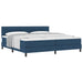 Pat cu arcuri cu headboard albastru 200 x 200 cm țesătură - WALTI WALTI