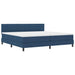 Pat cu arcuri cu headboard albastru 200 x 200 cm țesătură - WALTI WALTI
