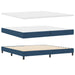 Pat cu arcuri cu headboard albastru 200 x 200 cm țesătură - WALTI WALTI