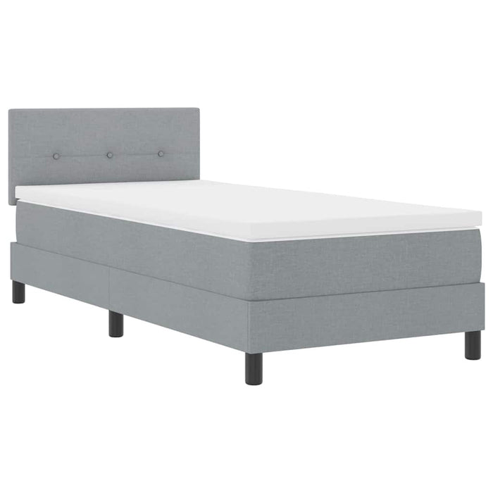 Pat cu arcuri cu headboard Gri deschis 80 x 200 cm țesătură WALTI