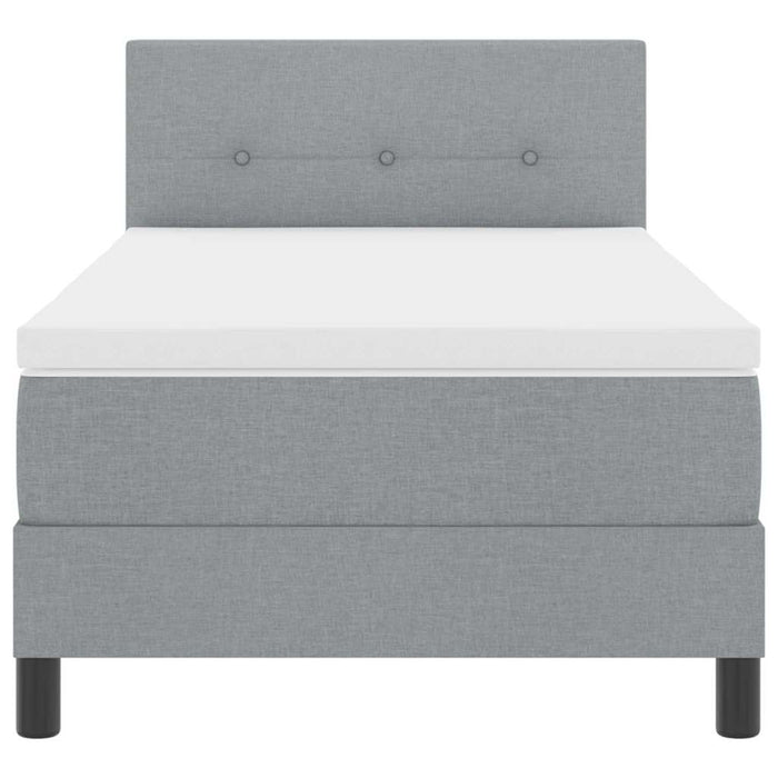 Pat cu arcuri cu headboard Gri deschis 80 x 200 cm țesătură WALTI