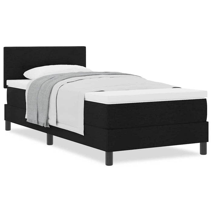 Pat boxspring cu saltea cu saltea Negru 80 x 200 cm țesătură - WALTI WALTI