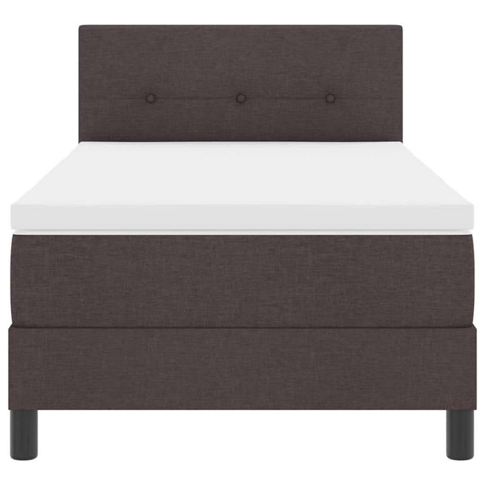 Pat boxspring cu saltea Maro închis 80 x 200 cm țesătură - WALTI WALTI