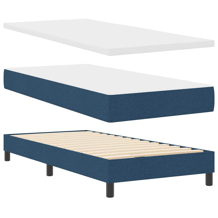 Pat cu arcuri cu pernă Manual albastru 80 x 200 cm țesătură WALTI