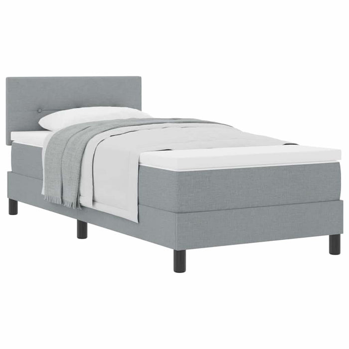 Pat boxspring cu saltea Gri deschis 90 x 190 cm țesătură - WALTI WALTI