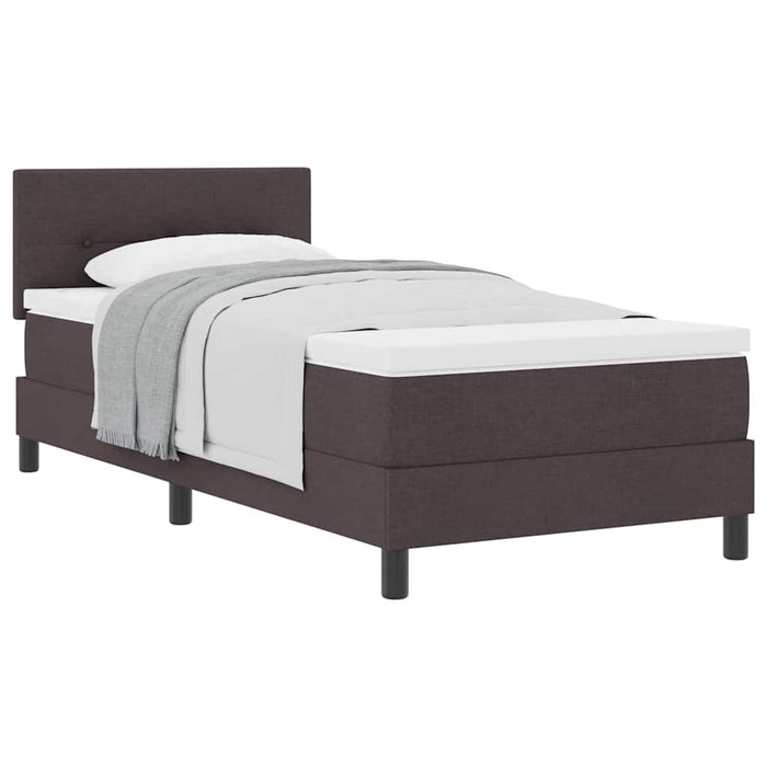Pat boxspring cu saltea Maro închis 90 x 190 cm țesătură - WALTI WALTI