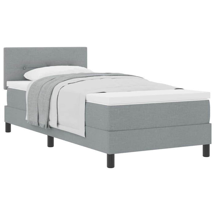 Pat boxspring cu saltea Gri deschis 90 x 200 cm țesătură - WALTI WALTI