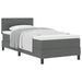 Pat cu arcuri cu headboard Gri închis 90 x 200 cm țesătură - WALTI WALTI