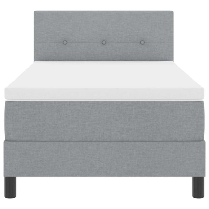 Pat boxspring cu saltea Gri deschis 100 x 200 cm țesătură - WALTI WALTI