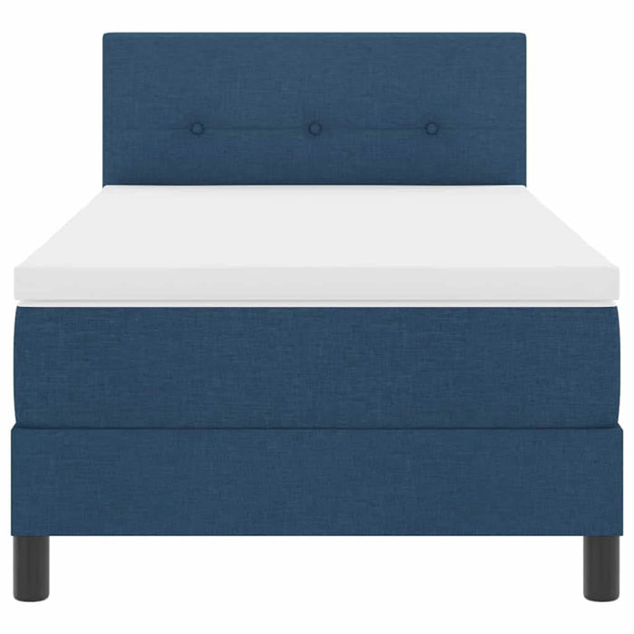 Pat boxspring cu saltea albastru 100 x 200 cm țesătură - WALTI WALTI