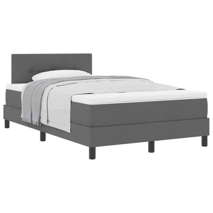 Pat cu arcuri cu headboard Gri închis 120 x 190 cm țesătură WALTI
