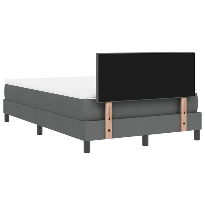 Pat cu arcuri cu headboard Gri închis 120 x 190 cm țesătură WALTI