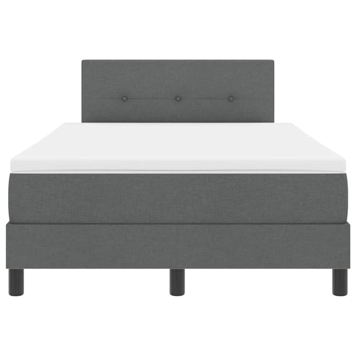 Pat cu arcuri cu headboard Gri închis 120 x 190 cm țesătură WALTI